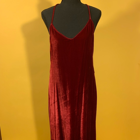 reformation red velvet dress